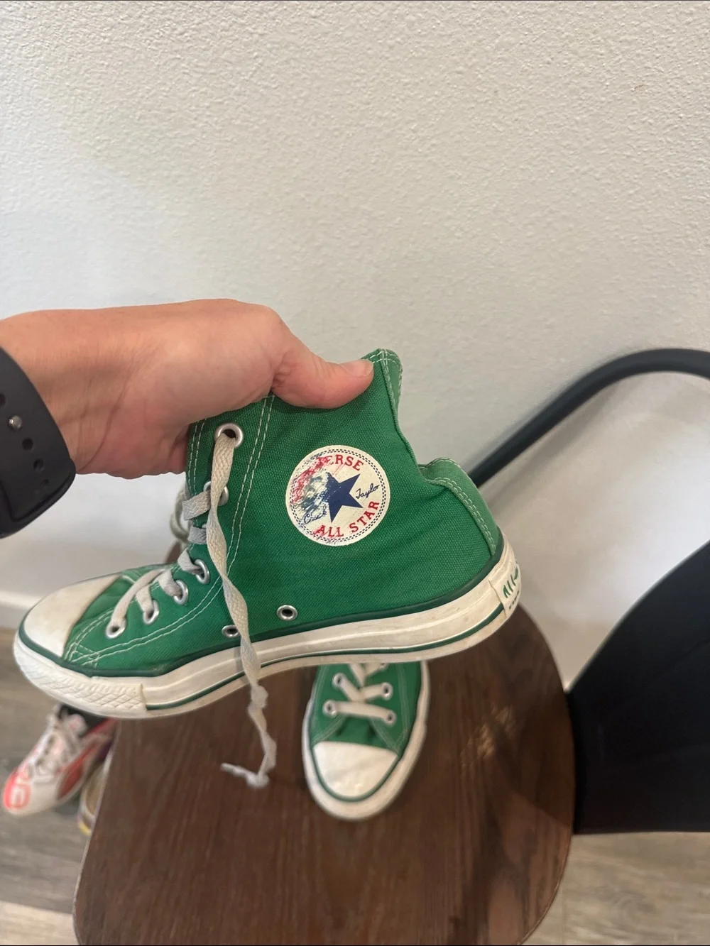 Converse High Top Sneakers - Green with White Accents